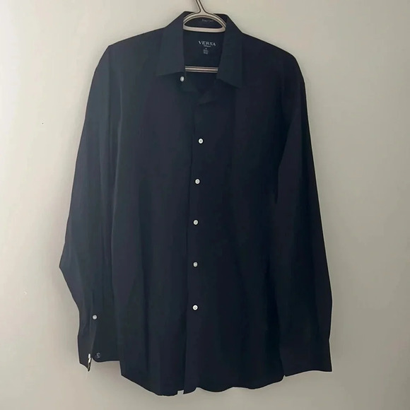 Versa Collezioni Men's Black Dress Shirt - Picture 1 of 3